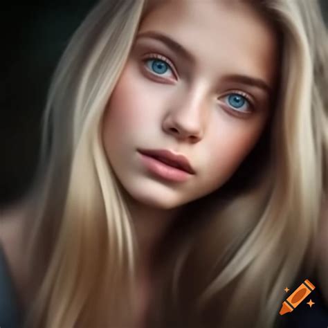 High definition portrait of a beautiful young blonde woman on Craiyon