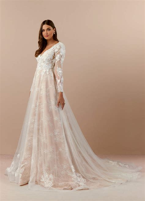 Diamond White/Nude Azazie Leila Diamond White Nude A-Line V-Neck ...