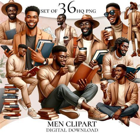 Black Men Clipart Bundle: African American Illustrations (digital ...