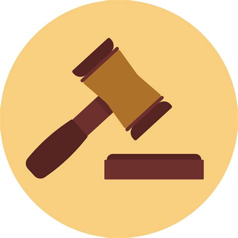 illustration of law concept with the hammer judge icon clipart in flat ...