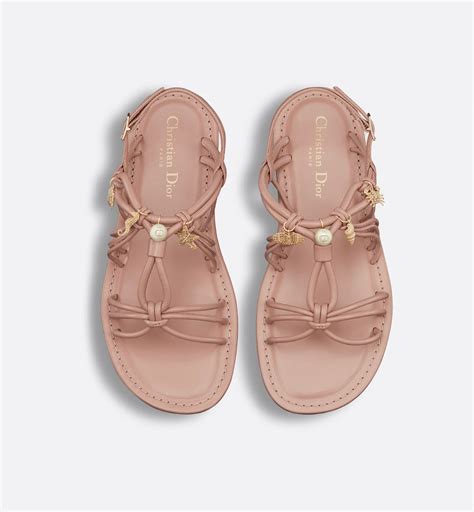 Dioriviera D-Sand Sandal Deep Pink Lambskin | DIOR