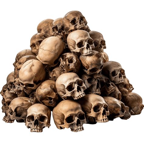 Pile Of Human Skulls Isolated On A White Background, Pile Of Human ...