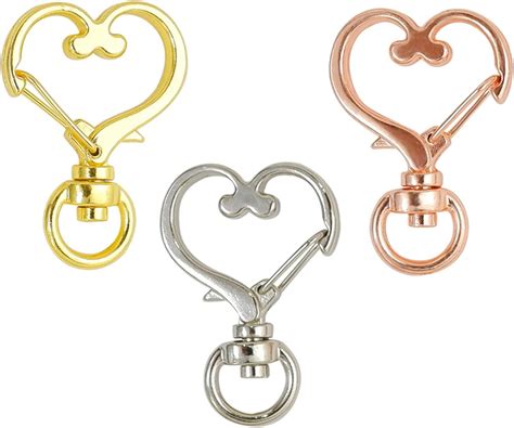 Amazon.com: 40PCS Metal Heart Shape Claw Swivel Lobster Clasp, Snap ...