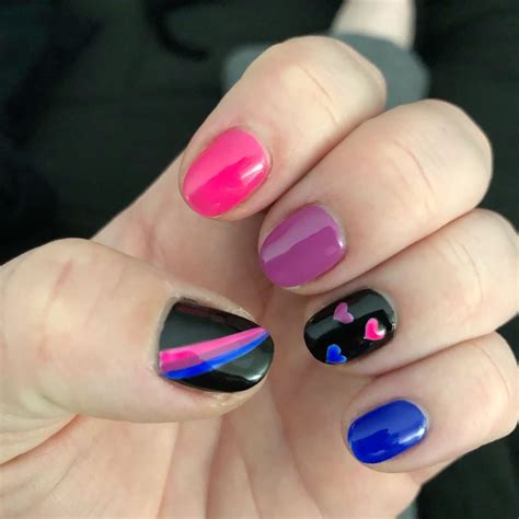 Bi Pride Nails in 2025 | Punk nails, Stylish nails art, Flag nails