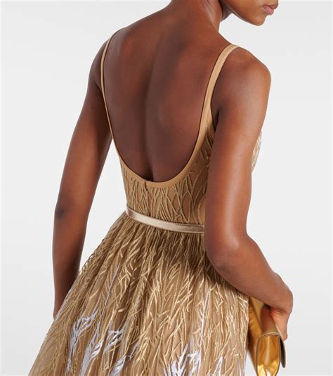 Arboreal embroidered gown in gold - Elie Saab | Mytheresa