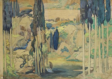 Leon Bakst - Stage design for 'Daphnis et Chloé': Acts I and III (1912 ...