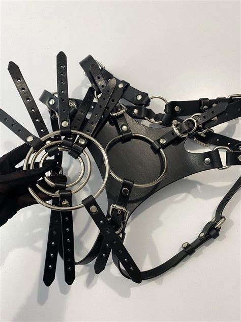 Large Dildo Strap on Harness Leather, Plus Size Strap on Harness ...