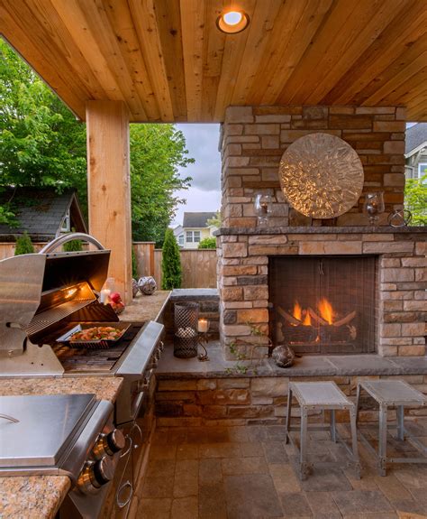 Outdoor Kitchen Plans With Fireplace