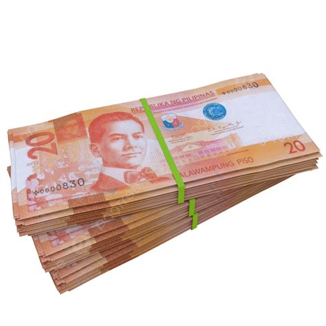 20 Philippine Peso Stack Pile Transparent, 20 Philippine Peso Stack ...