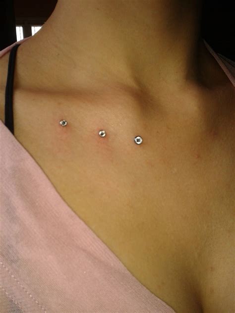 3 Dermals Clavicule | Anatomical heart necklace, Piercings, Dermal piercing
