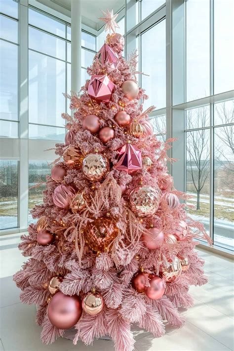 37 Creative Pink and Gold Christmas Tree Decorating Ideas