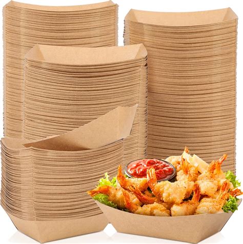 Amazon.com: 1000 Pack Food Boats 3 Lb Kraft Paper Food Trays Paper Food ...
