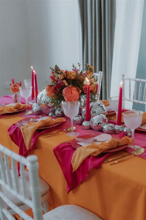 Vibrant Pink and Orange Wedding Tablescape Inspiration