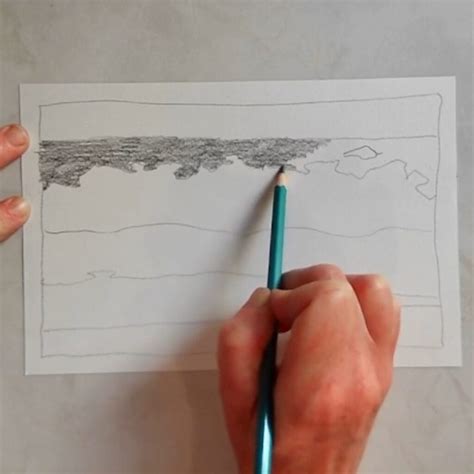 Simple Ocean Drawing Tutorial (Easy Pencil Seascape Sketch ...
