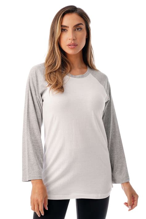 Just Love Colorblock Womens Baseball Tee Shirt with Sleeves 6763-BLKWHT ...