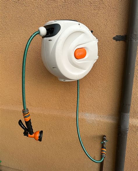 Automatic Retractable Garden Water Hose Reel Wall Mount w/50ft x 1/2 ...
