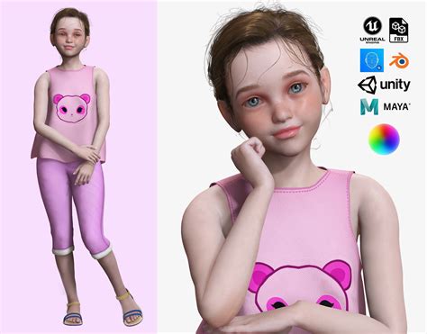3D model Staicy - Realistic Girl VR / AR / low-poly | CGTrader