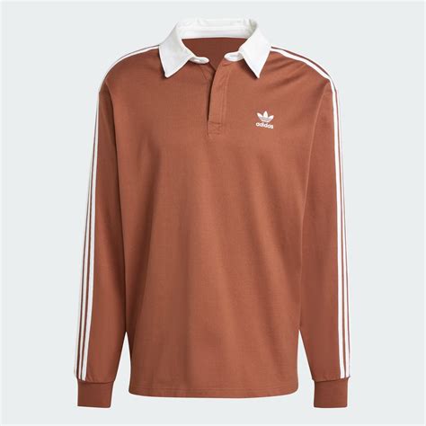 Men's Clothing - Adicolor Rugby Polo Shirt - Brown | adidas Egypt