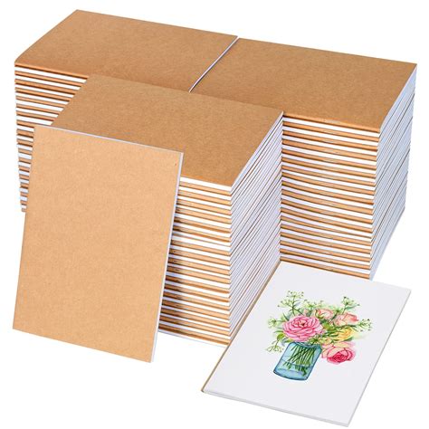 Snapklik.com : 100 Pack Kraft Notebooks Unlined Mini Kraft Paper ...