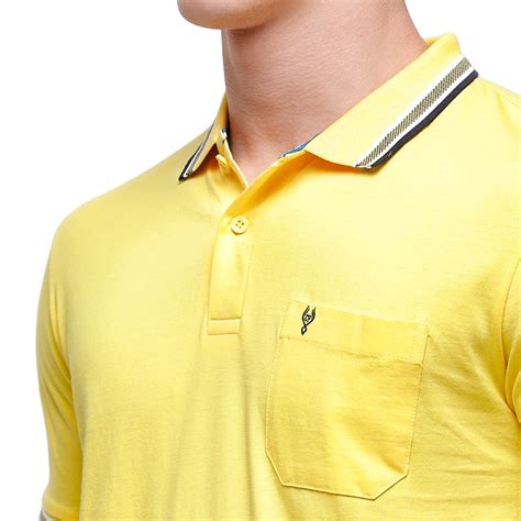 Classic polo Men's Yellow Sporty Polo Half Sleeve Slim Fit T-Shirt ...