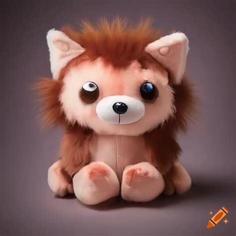 Adorable werewolf plush toy with button eyes on Craiyon