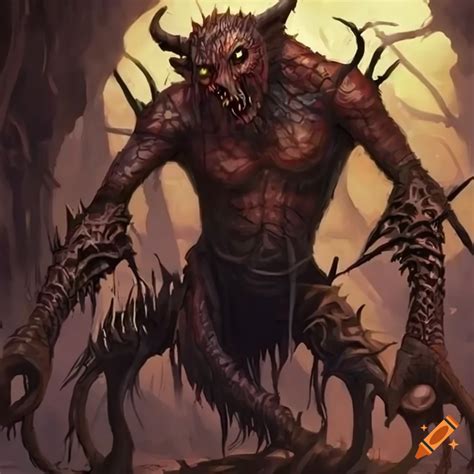 Detailed artwork of a barbed devil in D&D style on Craiyon