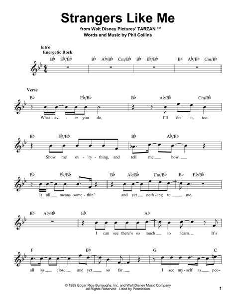 Strangers Like Me por Phil Collins Partituras para Pro Vocal en Sheet ...