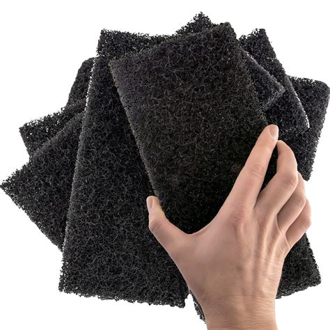 Amazon.com: Heavy Duty XL Black Scouring Pad 5 Pack. 10 x 4.5in Large ...