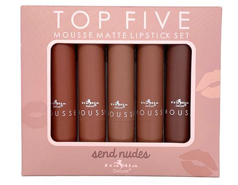 Labiales Send Nudes Mate Mousse Top Five Set 5 Italia Deluxe