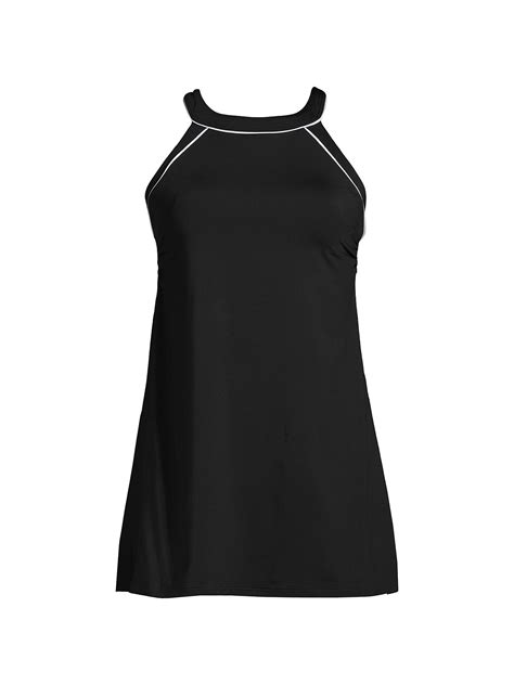 Lands' End Women's High Neck Swim Dress Swimsuit - Walmart.com