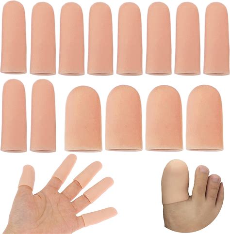Amazon.com: 14 Pcs Silicone Finger Protectors, Gel Finger Cots Finger ...