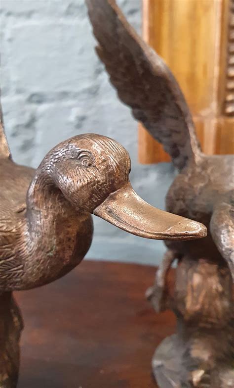 A pair of French Spelter Ducks