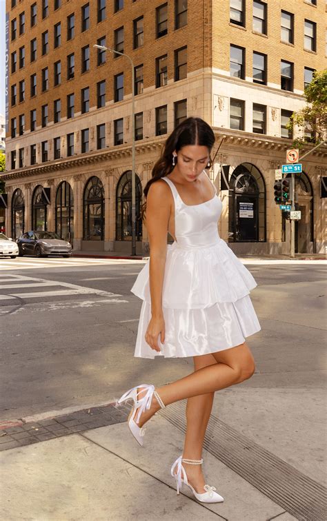 Modern Mini Bridal Dress with Sleek Shoulder Straps