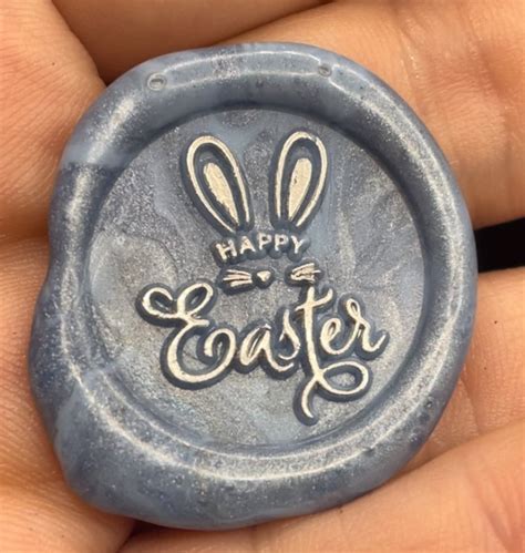 Happy Easter Seal Sticker Place Card, Wax Seal Stickers Easter Bunny ...