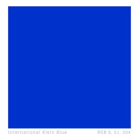 International Klein Blue (IKB) created by the French artist Yves Klein ...