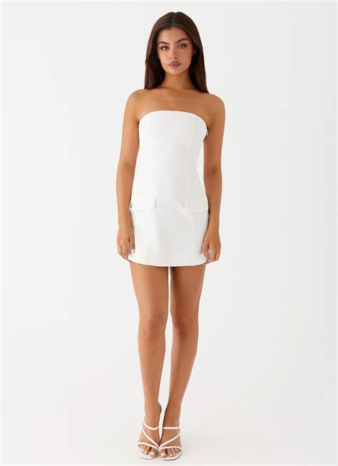 Allora Strapless Mini Dress - White – Peppermayo US