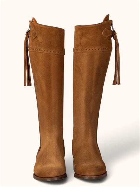 Tall Spanish Riding Boots in Camel Suede - The Spanish Boot Company