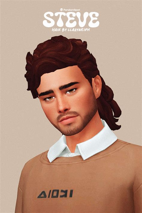 Steve Mullet Hair by llazyneiph (Sims 4 CC) | Sims hair, Sims 4, Sims