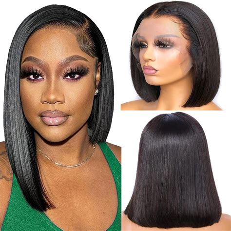 Amazon.com : CHADWK Bob Wig Human Hair 180% Density Full 13x4 Lace ...