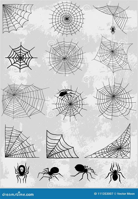 Spiders Web Net Vector Silhouette Spooky Nature Halloween Element ...