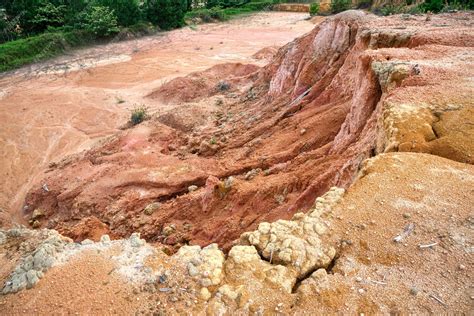 Premium Photo | Soil mining the causes of soil erosion on the land