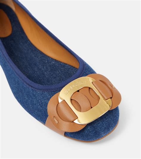 Chany denim ballet flats in blue - See By Chloe | Mytheresa