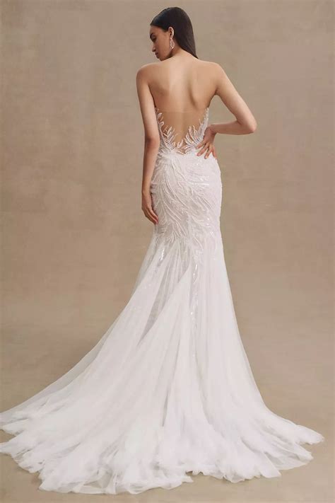 Wtoo by Watters Brooks Strapless Beaded Tulle Wedding Gown | Anthropologie Tulle Wedding Gown ...