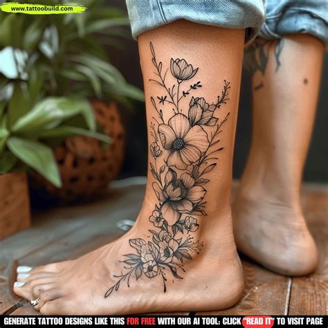 Flower Ankle Tattoos: 80 Stunning Ideas - Tattoo Build | Flower tattoo ...
