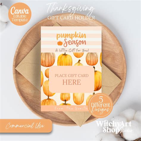 Printable Thanksgiving Gift Card Holder Coffee Gift Card - Etsy