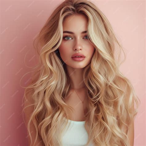 Premium Photo | A blonde woman with long wavy hair