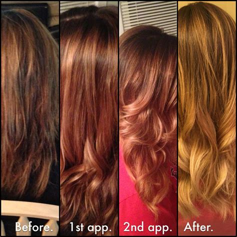 Showing the gradual process of going from grown out highlights to ...