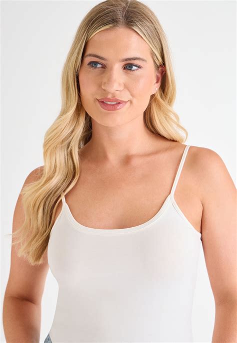 Womens White Stretch Camisole Vest | Peacocks