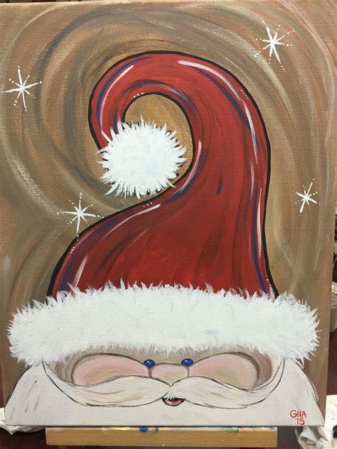 Santa painting on canvas | Christmas canvas art, Christmas canvas ...