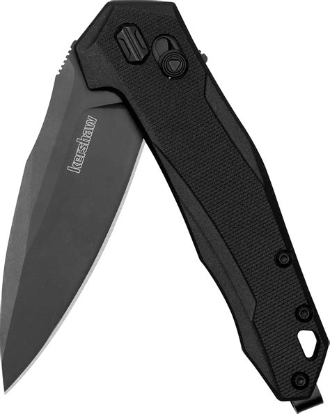 Kershaw Monitor Folding Pocket Knife, 3 Inch Black Blade with D2 Steel ...
